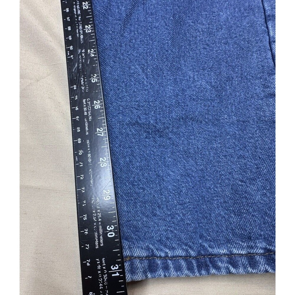 Vintage LL Bean Flannel Lined Jeans Size 38x31 ( Actual) Blue Denim USA Made - Picture 3 of 11
